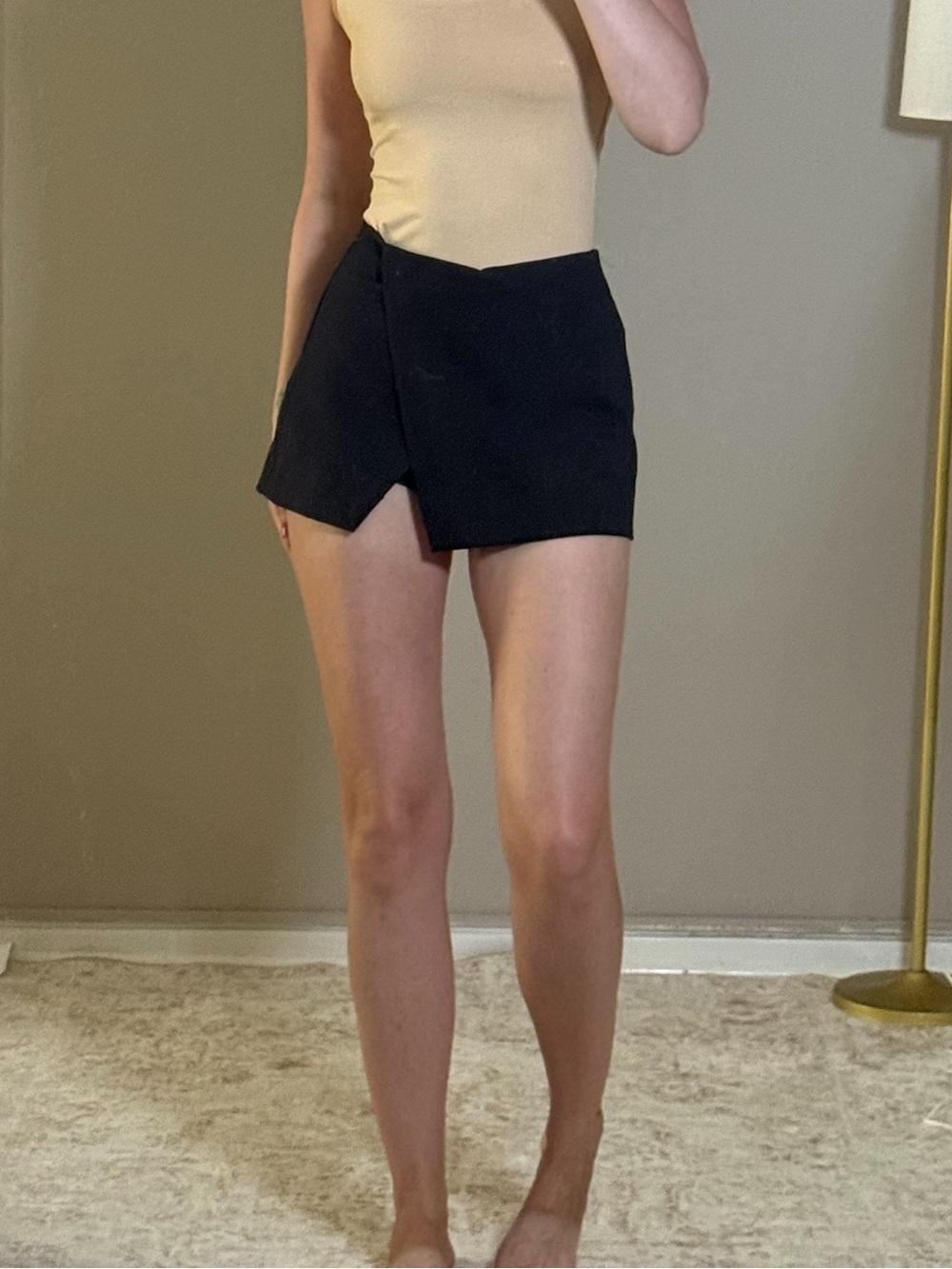 Zara Black Asymmetric Wrap Skort